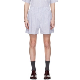 메종마르지엘라 Maison Margiela Blue & White Striped Shorts 241168M193001