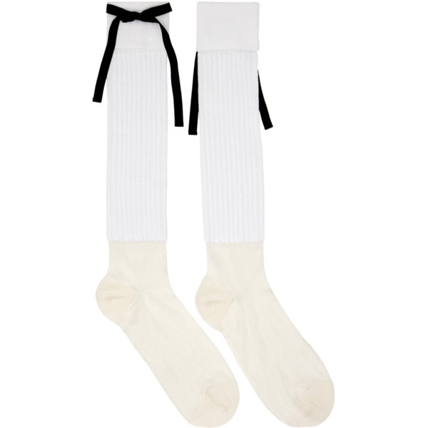 메종마르지엘라 메종마르지엘라 Maison Margiela White Couture Bow Socks 241168M220019