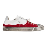 메종마르지엘라 Maison Margiela White & Red New Evolution Sneakers 241168M237014