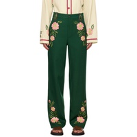 보디 Bode Green Prairie Rose Trousers 241169F087008