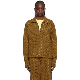 보디 Bode Yellow & Navy Crescent Sweater 241169F097001