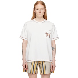 보디 Bode White Griffon T-Shirt 241169F110006