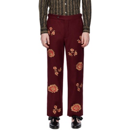 보디 Bode Burgundy Rococo Trousers 241169M191009