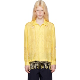 보디 Bode Yellow Paquerette Fringe Shirt 241169M192018