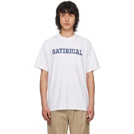 엔지니어드가먼츠 Engineered Garments White Satirical T-Shirt 241175M213003