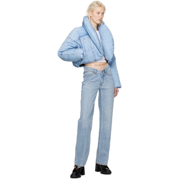 알렉산더왕 알렉산더 왕 Alexander Wang Blue Nameplate V-Front Jeans 241187F069000
