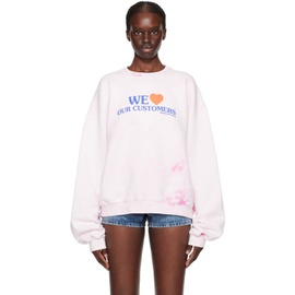 알렉산더 왕 Alexander Wang Pink We Love Our Customers Sweatshirt 241187F098002