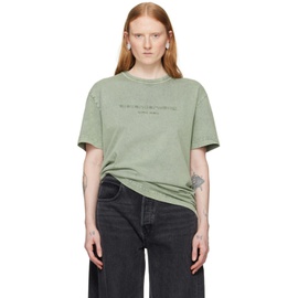 알렉산더 왕 Alexander Wang Green Embossed T-Shirt 241187F110026