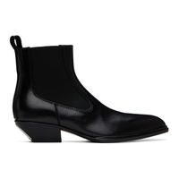 알렉산더 왕 Alexander Wang Black Slick Smooth Leather Ankle Boots 241187F113002