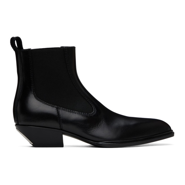 알렉산더왕 알렉산더 왕 Alexander Wang Black Slick Smooth Leather Ankle Boots 241187F113002