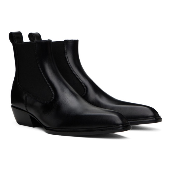 알렉산더왕 알렉산더 왕 Alexander Wang Black Slick Smooth Leather Ankle Boots 241187F113002