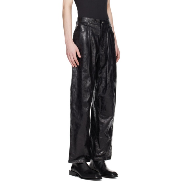 알렉산더왕 알렉산더 왕 Alexander Wang Black Paneled Leather Pants 241187M189000