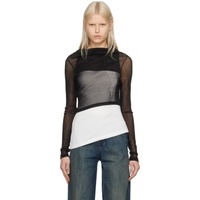 MM6 메종 마르지엘라 MM6 메종마르지엘라 Maison Margiela Black Asymmetric Long Sleeve T-Shirt 241188F110012