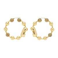 마크 제이콥스 Marc Jacobs Gold The Monogram Ball Chain Hoop Earrings 241190F022002