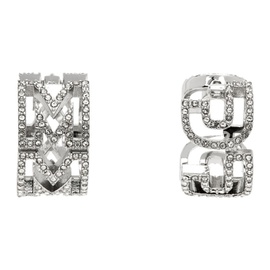 마크 제이콥스 Marc Jacobs Silver Monogram Crystal Huggie Earrings 241190F022007