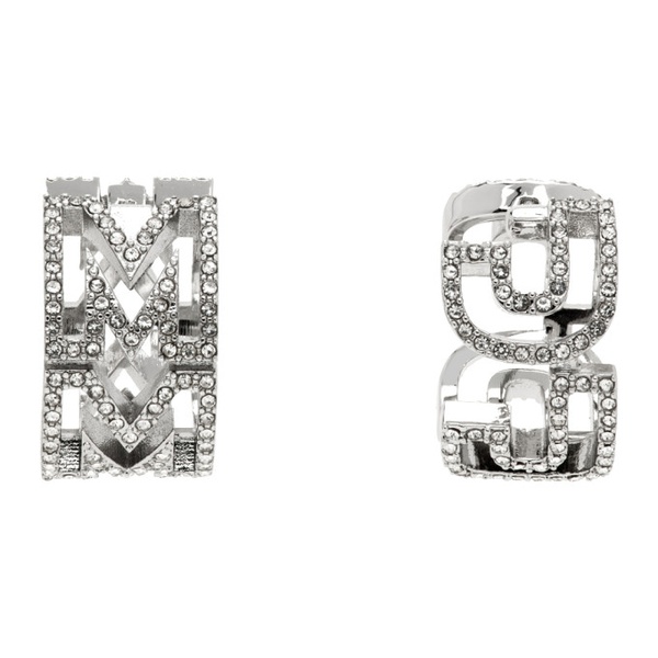 마크제이콥스 마크 제이콥스 Marc Jacobs Silver Monogram Crystal Huggie Earrings 241190F022007
