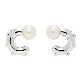 마크 제이콥스 Marc Jacobs Silver Pearl Dot Hoop Earrings 241190F022008
