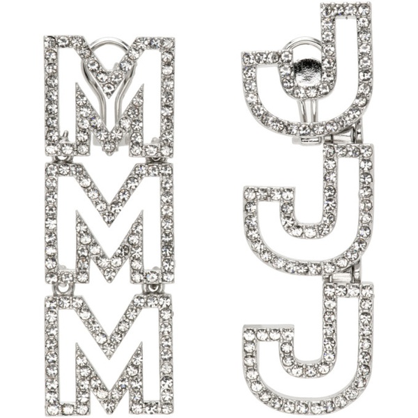 마크제이콥스 마크 제이콥스 Marc Jacobs Silver MJ Logo Crystal Earrings 241190F022011