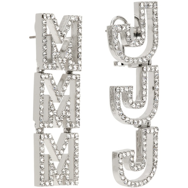마크제이콥스 마크 제이콥스 Marc Jacobs Silver MJ Logo Crystal Earrings 241190F022011