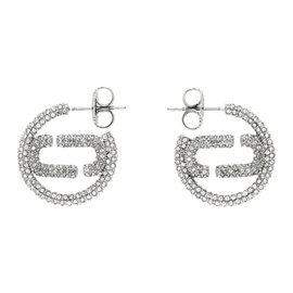 마크 제이콥스 Marc Jacobs Silver J Marc Small Crystal Hoop Earrings 241190F022012