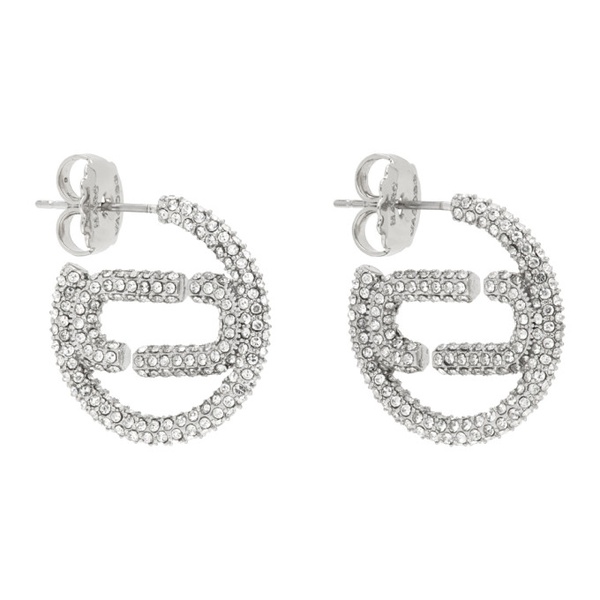 마크제이콥스 마크 제이콥스 Marc Jacobs Silver J Marc Small Crystal Hoop Earrings 241190F022012