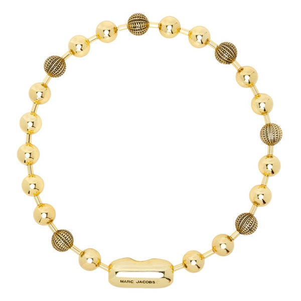 마크제이콥스 마크 제이콥스 Marc Jacobs Gold Monogram Ball Chain Necklace 241190F023000