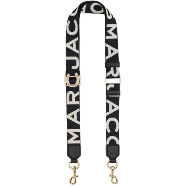 마크제이콥스 마크 제이콥스 Marc Jacobs Black & White The Thin Logo Webbing Shoulder Strap 241190F283005