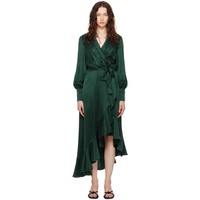 ZIMMERMANN Green Wrap Midi Dress 241191F054003