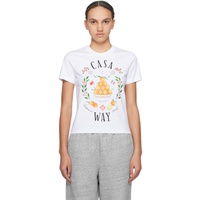 카사블랑카 Casablanca White Casa Way T-Shirt 241195F110000