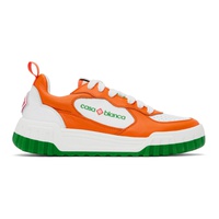 카사블랑카 Casablanca White & Orange Court Sneakers 241195F128004