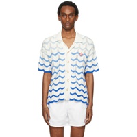 카사블랑카 Casablanca White & Blue Wavy Gradient Shirt 241195M192013