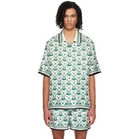 카사블랑카 Casablanca White & Green Printed Shirt 241195M192036