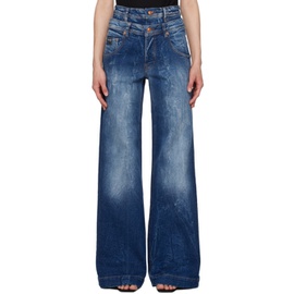 베르사체 진 꾸뛰르 베르사체 Versace Jeans Couture Indigo Wide Leg Jeans 241202F069011