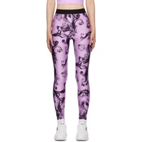 베르사체 진 꾸뛰르 베르사체 Versace Jeans Couture Purple Printed Leggings 241202F085001