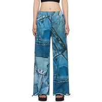 베르사체 진 꾸뛰르 베르사체 Versace Jeans Couture Blue Trompe Loeil Lounge Pants 241202F086004