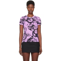 베르사체 진 꾸뛰르 베르사체 Versace Jeans Couture Purple Watercolor Couture T-Shirt 241202F110004