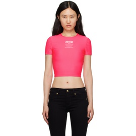 베르사체 진 꾸뛰르 베르사체 Versace Jeans Couture Pink Print T-Shirt 241202F110018
