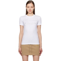 베르사체 진 꾸뛰르 베르사체 Versace Jeans Couture White Crystal-Cut T-Shirt 241202F110027