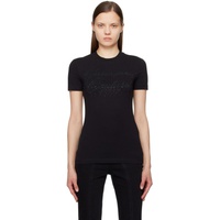 베르사체 진 꾸뛰르 베르사체 Versace Jeans Couture Black Crystal-Cut T-Shirt 241202F110028
