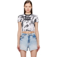 베르사체 진 꾸뛰르 베르사체 Versace Jeans Couture White & Black Watercolor Couture T-Shirt 241202F110035