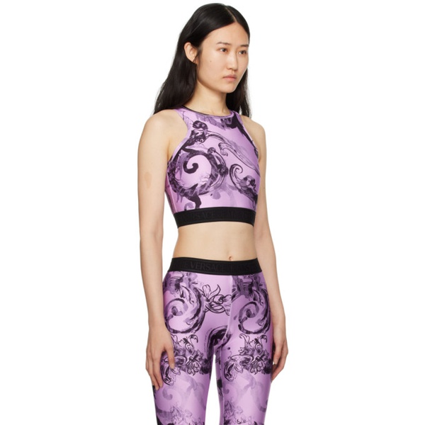 베르사체 베르사체 진 꾸뛰르 베르사체 Versace Jeans Couture Purple Printed Tank Top 241202F111014