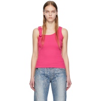 베르사체 진 꾸뛰르 베르사체 Versace Jeans Couture Pink Ribbed Tank Top 241202F111021