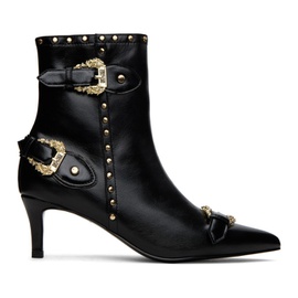 베르사체 진 꾸뛰르 베르사체 Versace Jeans Couture SSENSE Exclusive Black Stud Ankle Boots 241202F113000