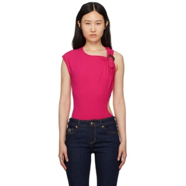 베르사체 진 꾸뛰르 베르사체 Versace Jeans Couture Pink Buckle Bodysuit 241202F358006