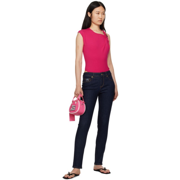베르사체 베르사체 진 꾸뛰르 베르사체 Versace Jeans Couture Pink Buckle Bodysuit 241202F358006