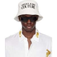 베르사체 진 꾸뛰르 베르사체 Versace Jeans Couture White Logo Bucket Hat 241202M140005