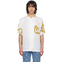 베르사체 진 꾸뛰르 베르사체 Versace Jeans Couture White Watercolor Couture Shirt 241202M192069