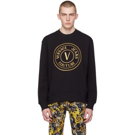 베르사체 진 꾸뛰르 베르사체 Versace Jeans Couture Black V-Emblem Sweatshirt 241202M204000