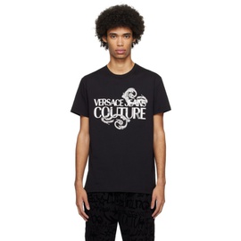 베르사체 진 꾸뛰르 베르사체 Versace Jeans Couture Black Watercolor Couture T-Shirt 241202M213021