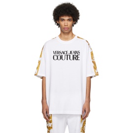 베르사체 진 꾸뛰르 베르사체 Versace Jeans Couture White Watercolor Couture T-Shirt 241202M213052